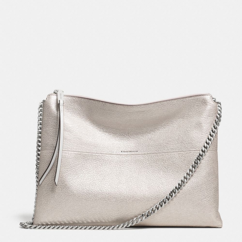 THE METALLIC LEATHER HIGHRISE SHOULDER BAG - UE/SILVER - COACH F30368
