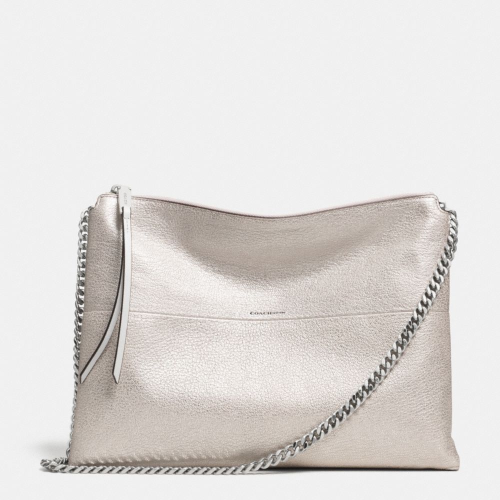 COACH THE METALLIC LEATHER HIGHRISE SHOULDER BAG - UE/SILVER - F30368