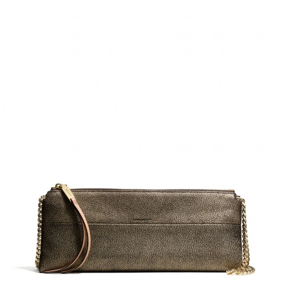 THE METALLIC LEATHER EAST/WEST HIGHRISE SHOULDER BAG - f30369 - GOLD/GOLD