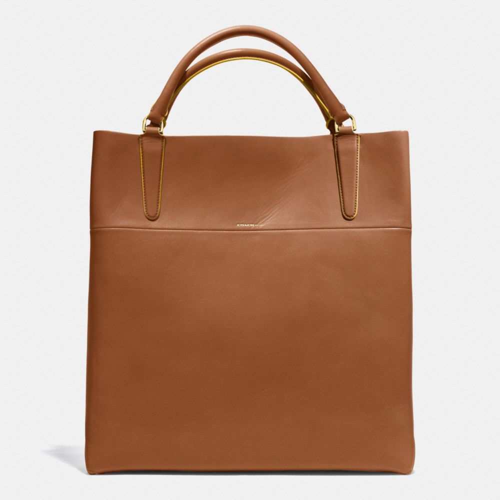 THE RETRO GLOVE TAN LEATHER TOWN TOTE - GOLD/WALNUT/SUNGLOW - COACH F30380