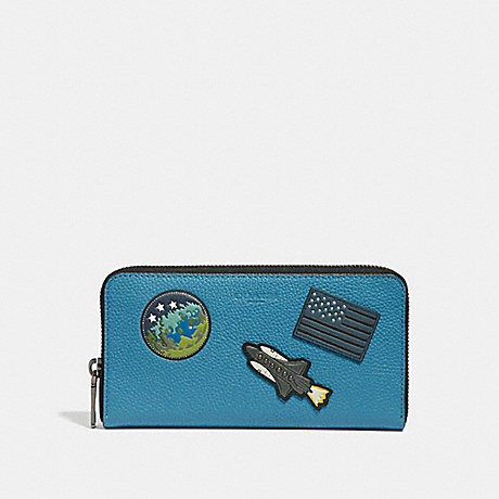 COACH ACCORDION WALLET WITH SPACE PATCHES - River - f30422