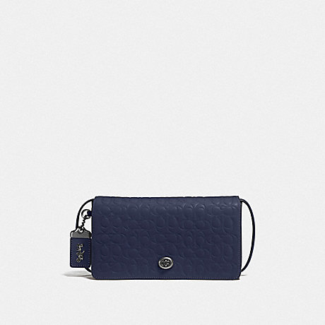 COACH DINKY IN SIGNATURE LEATHER - BP/MIDNIGHT NAVY - F30427
