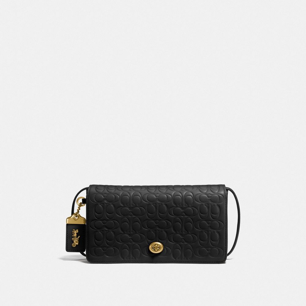 COACH F30427 Dinky In Signature Leather OL/BLACK