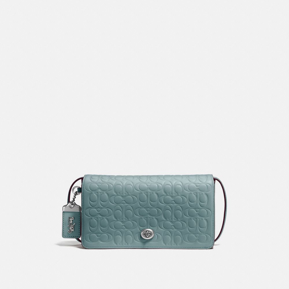 DINKY IN SIGNATURE LEATHER - SAGE/SILVER - COACH F30427