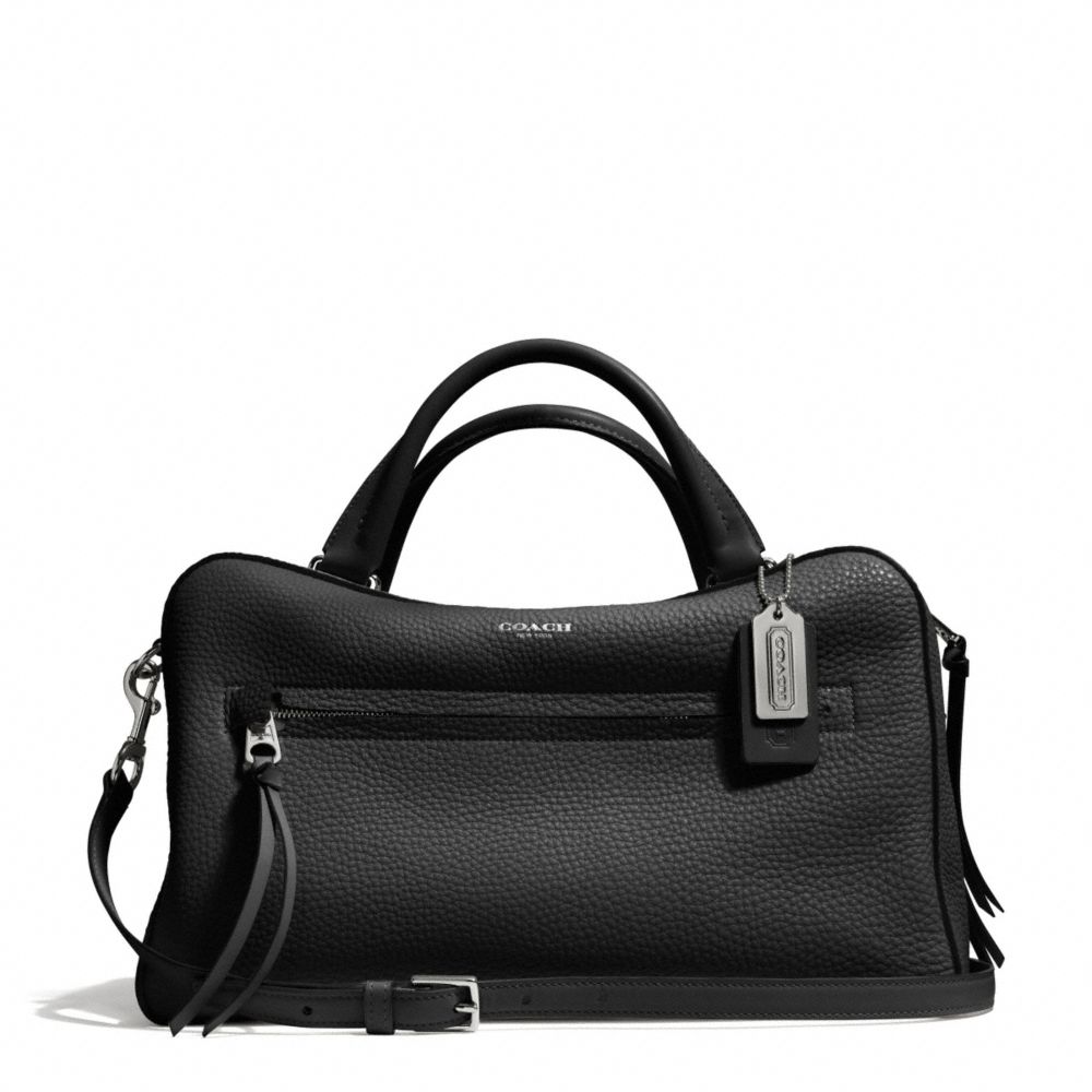 BLEECKER PEBBLE LEATHER TOASTER SATCHEL - f30444 - SILVER/BLACK