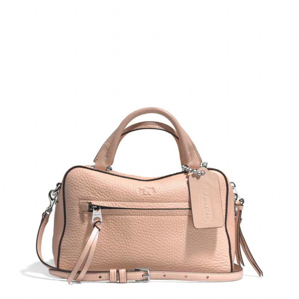 COACH F30446 BLEECKER PEBBLED LEATHER SMALL TOASTER SATCHEL SILVER/ROSE-PETAL