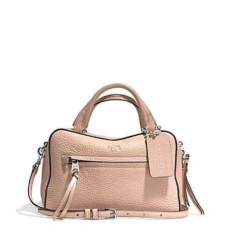COACH F30446 BLEECKER PEBBLED LEATHER SMALL TOASTER SATCHEL SILVER/ROSE-PETAL