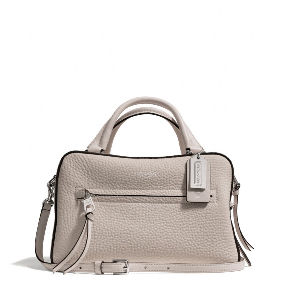 BLEECKER PEBBLED LEATHER SMALL TOASTER SATCHEL - f30446 - SILVER/ECRU