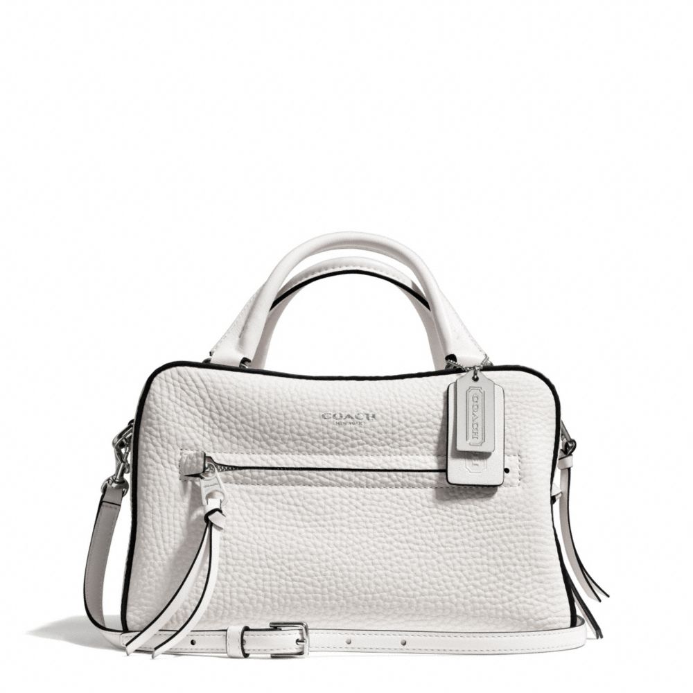 COACH F30446 Bleecker Pebbled Leather Small Toaster Satchel SILVER/WHITE