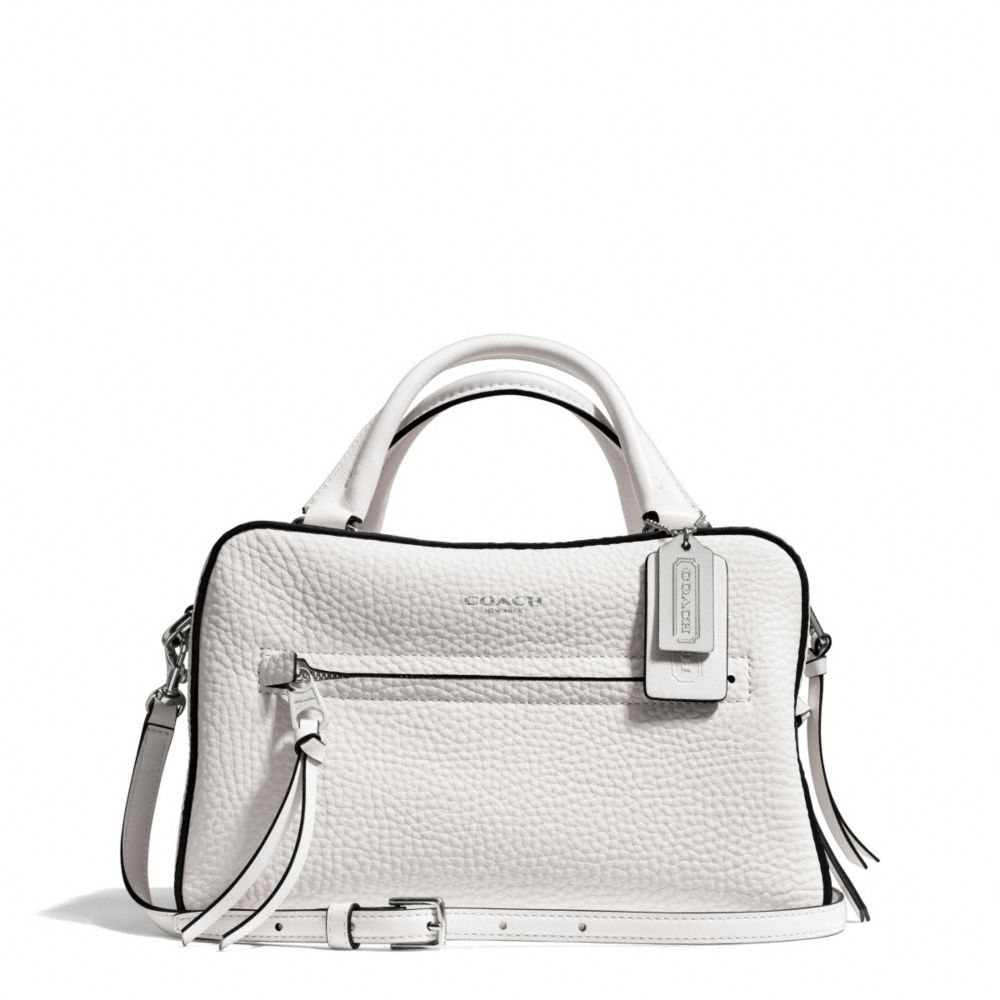 COACH F30446 - BLEECKER PEBBLED LEATHER SMALL TOASTER SATCHEL SILVER/WHITE