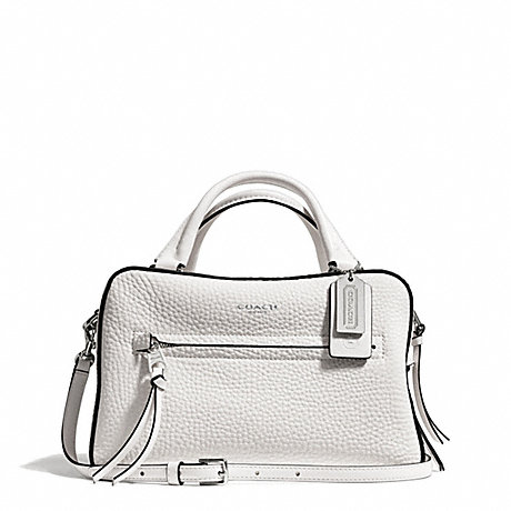 COACH F30446 BLEECKER PEBBLED LEATHER SMALL TOASTER SATCHEL SILVER/WHITE