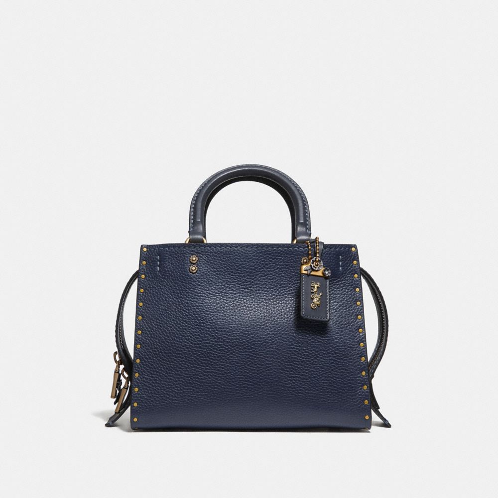 COACH F30456 ROGUE 25 WITH RIVETS MIDNIGHT NAVY/BRASS