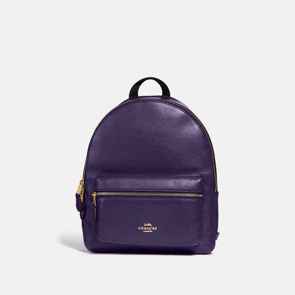 MEDIUM CHARLIE BACKPACK - DARK PURPLE/IMITATION GOLD - COACH F30550