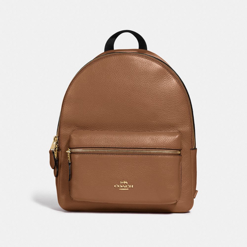 MEDIUM CHARLIE BACKPACK - F30550 - SADDLE 2/LIGHT GOLD