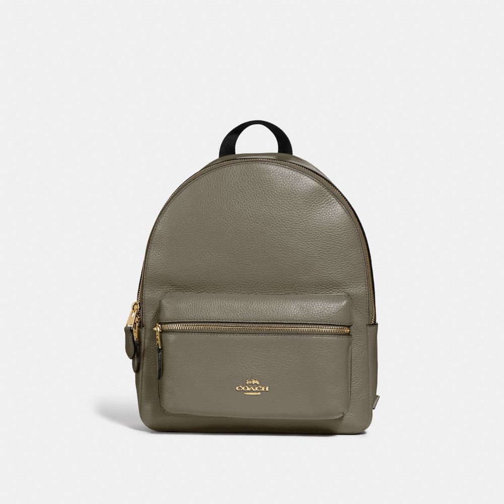 COACH F30550 - MEDIUM CHARLIE BACKPACK MILITARY GREEN/GOLD