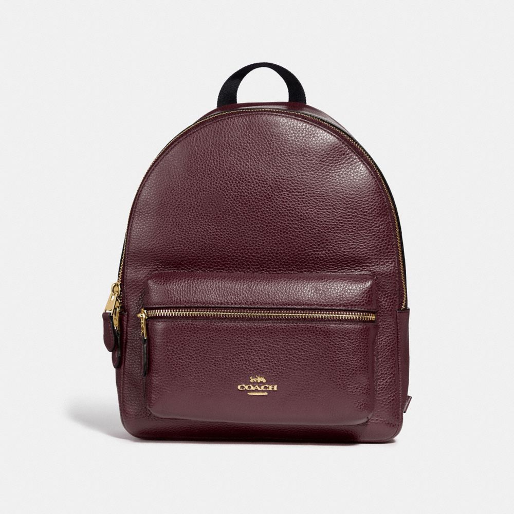 MEDIUM CHARLIE BACKPACK - F30550 - RASPBERRY/LIGHT GOLD