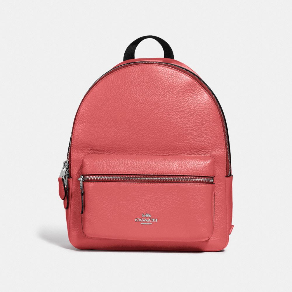 COACH F30550 MEDIUM CHARLIE BACKPACK CORAL/SILVER