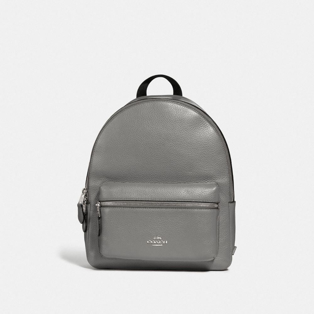 MEDIUM CHARLIE BACKPACK - F30550 - HEATHER GREY/SILVER