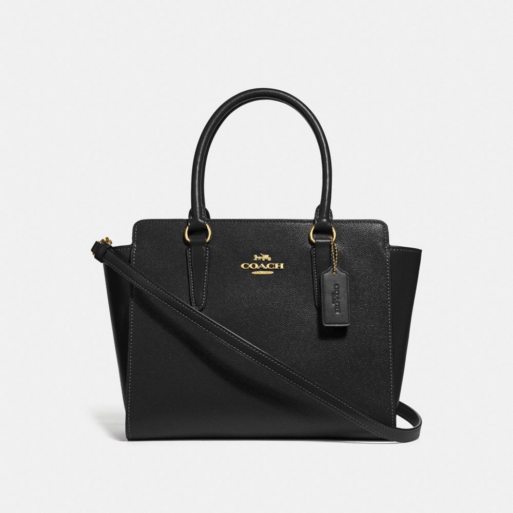 COACH F30555 LEAH SATCHEL BLACK/IMITATION GOLD