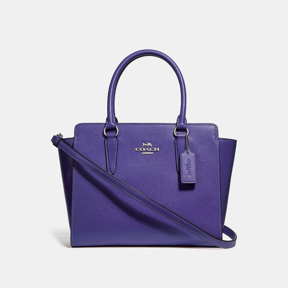 COACH f30555 LEAH SATCHEL SILVER/VIOLET