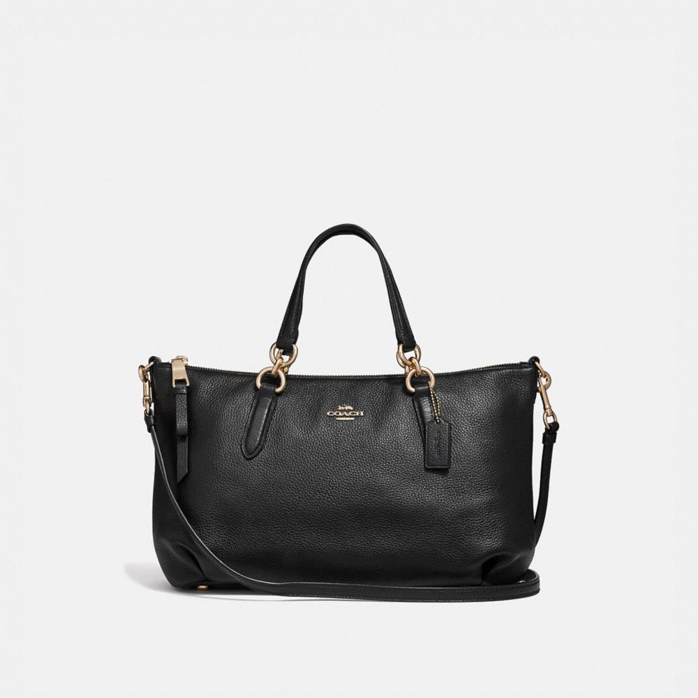 COACH F30565 ALLY SATCHEL BLACK/LIGHT-GOLD