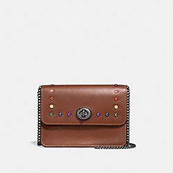 BOWERY CROSSBODY IN SIGNATURE CANVAS WITH RAINBOW RIVETS - SADDLE 2 MULTI/BLACK ANTIQUE NICKEL - COACH F30575