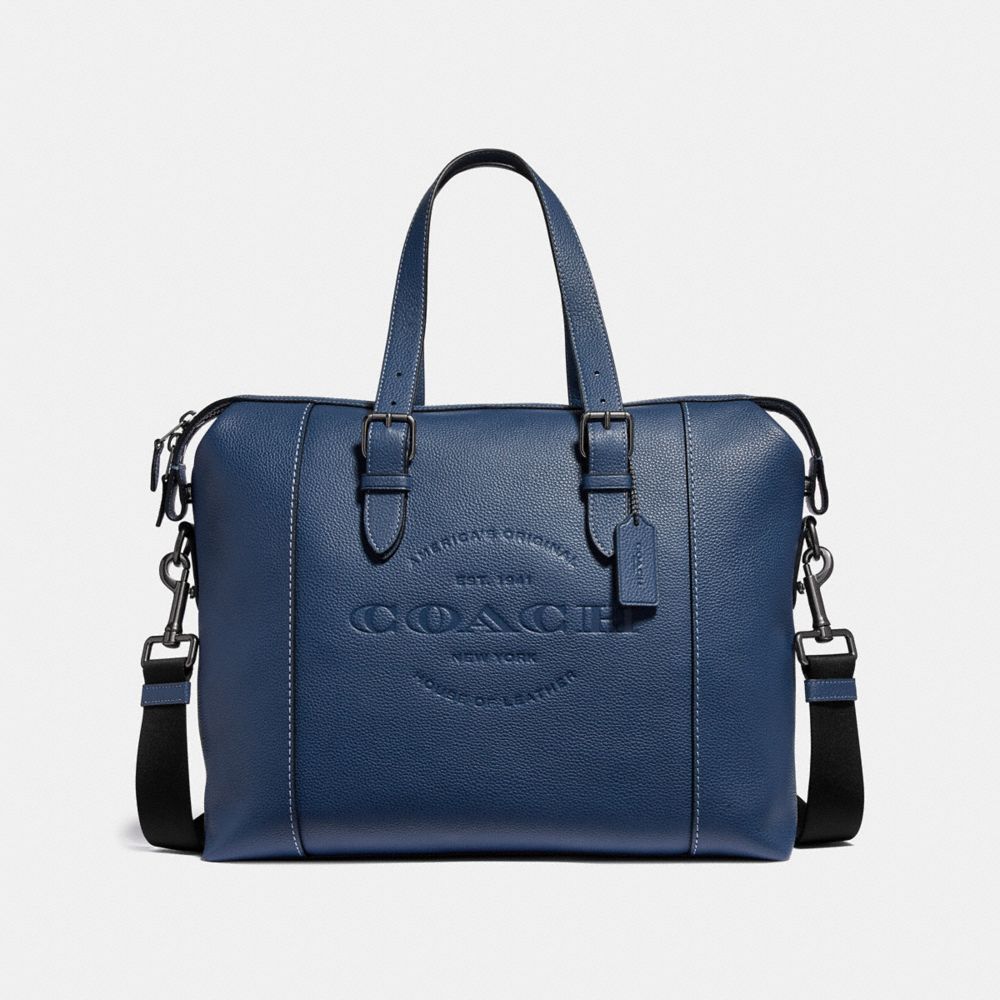 COACH HUDSON BRIEF - MIDNIGHT NAVY/BLACK ANTIQUE NICKEL - F30620