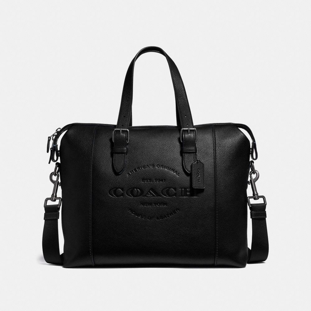 COACH F30620 - HUDSON BRIEF BLACK/BLACK ANTIQUE NICKEL