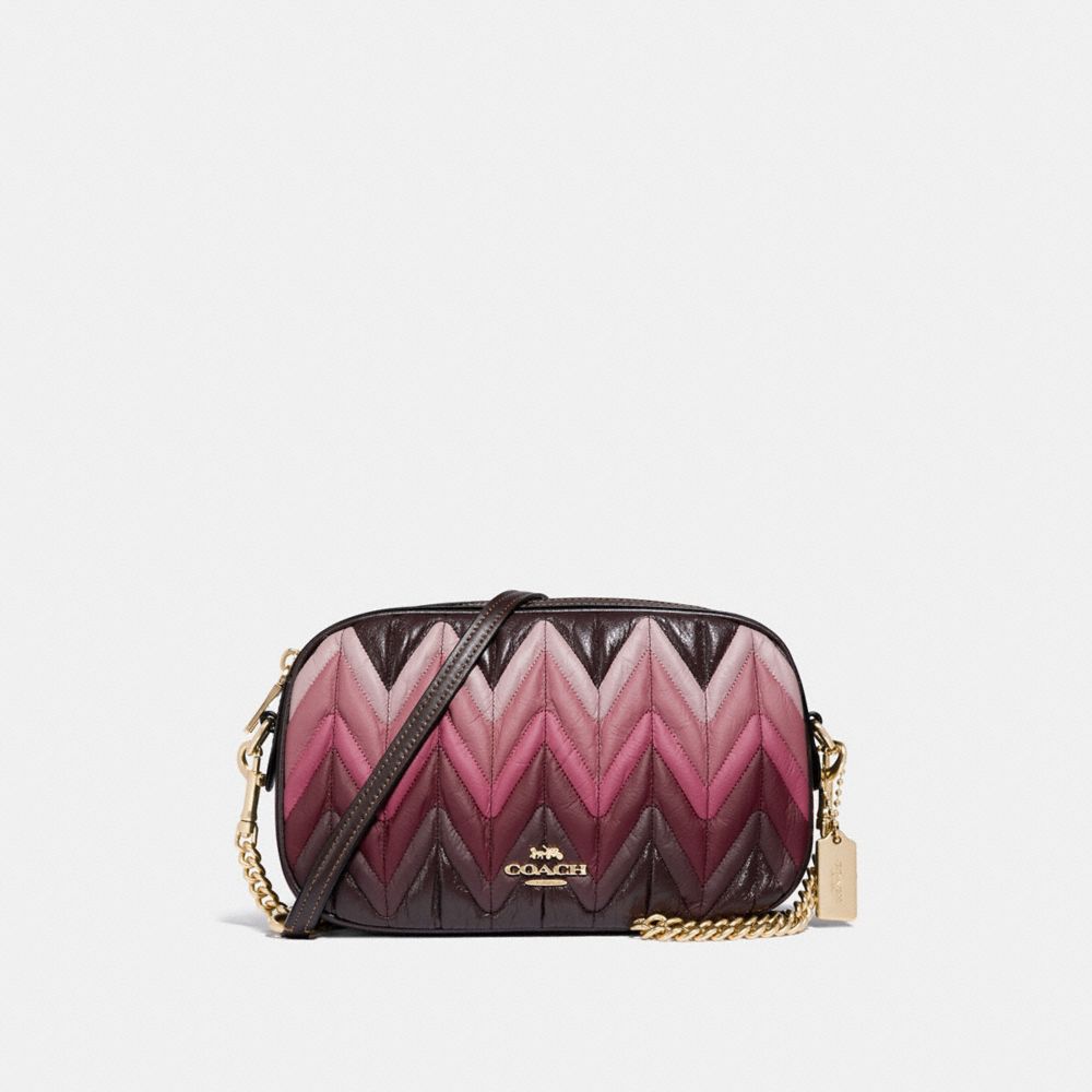 COACH F30652 Isla Chain Crossbody With Ombre Quilting OXBLOOD MULTI/LIGHT GOLD