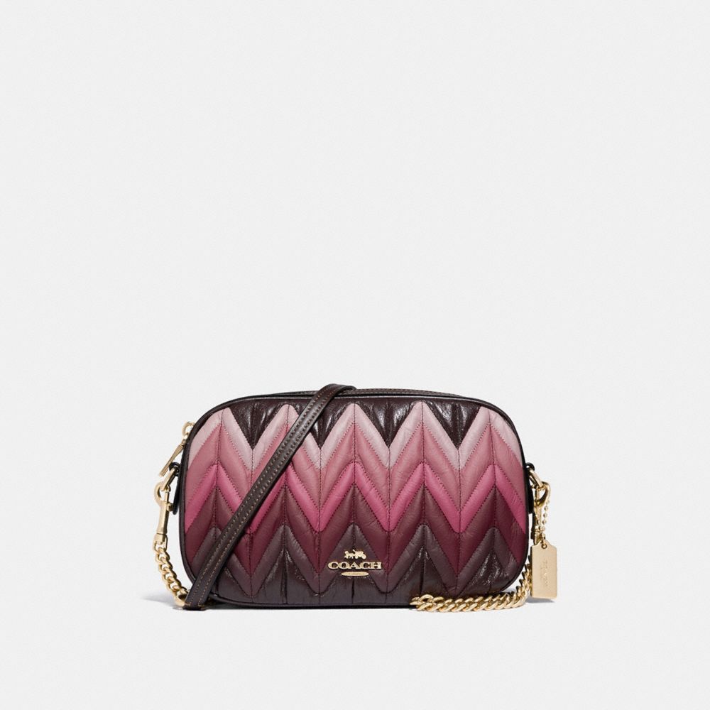 COACH F30652 ISLA CHAIN CROSSBODY WITH OMBRE QUILTING OXBLOOD MULTI/LIGHT GOLD