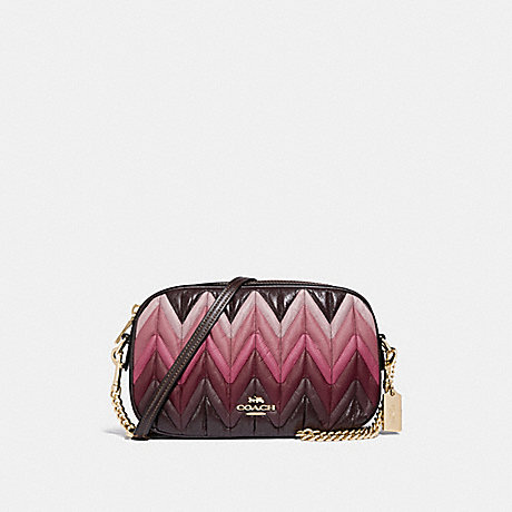 COACH ISLA CHAIN CROSSBODY WITH OMBRE QUILTING - OXBLOOD MULTI/LIGHT GOLD - F30652