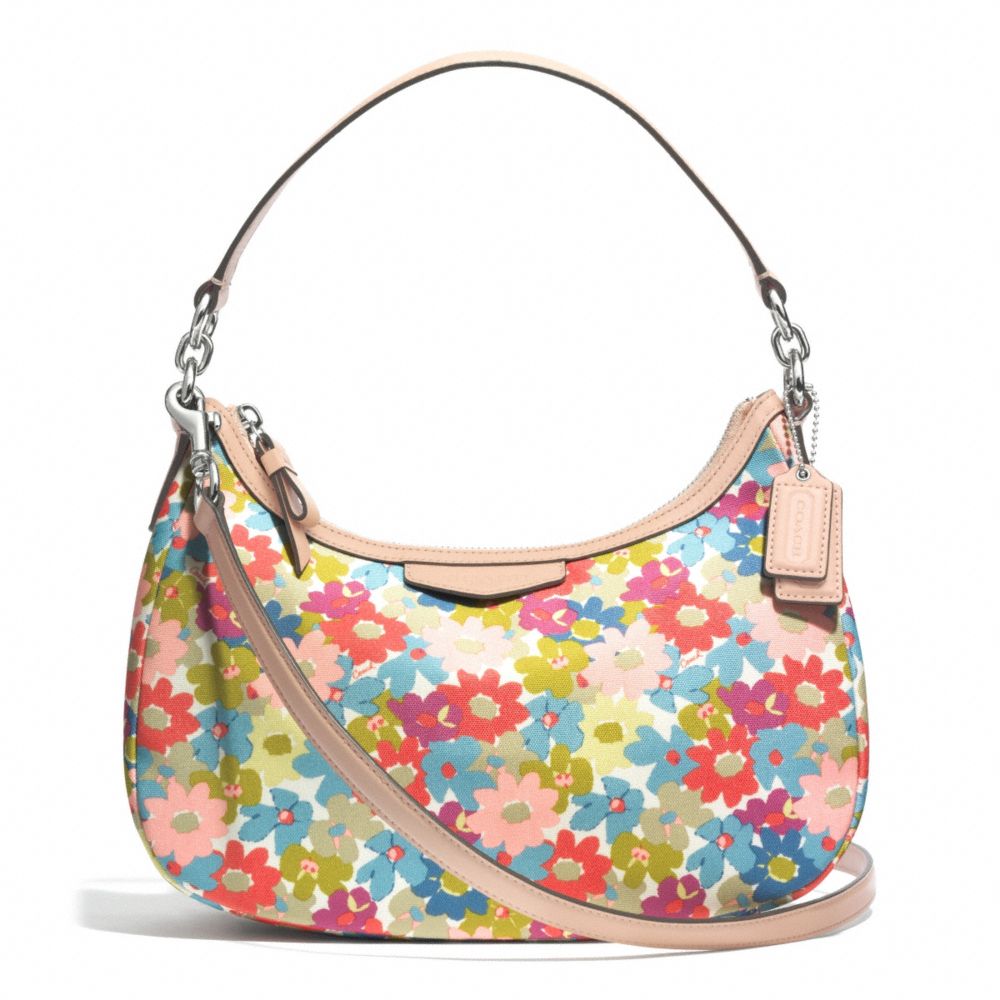 SIGNATURE STRIPE FLORAL PRINT DEMI CROSSBODY - f30661 - F30661SVMC