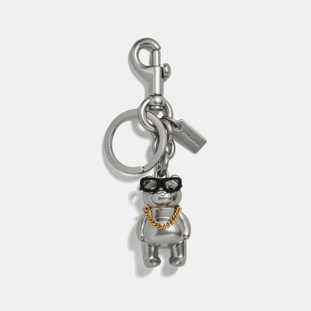 COACH F30683 - 3D HIP-HOP BEAR BAG CHARM SILVER/SILVER