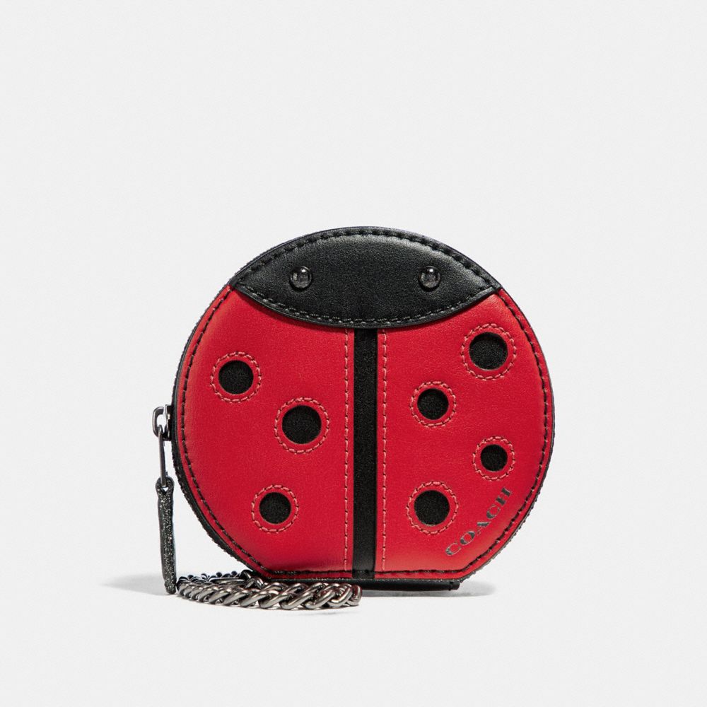 LADYBUG COIN CASE - f30695 - multi/black antique nickel