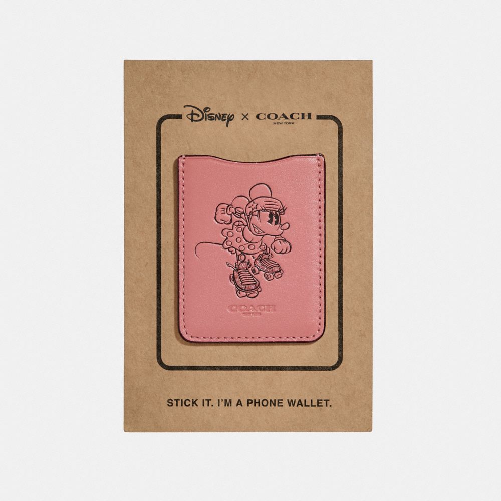 COACH F30799 - POCKET STICKER WITH ROLLERSKATE MINNIE MOUSE VINTAGE PINK
