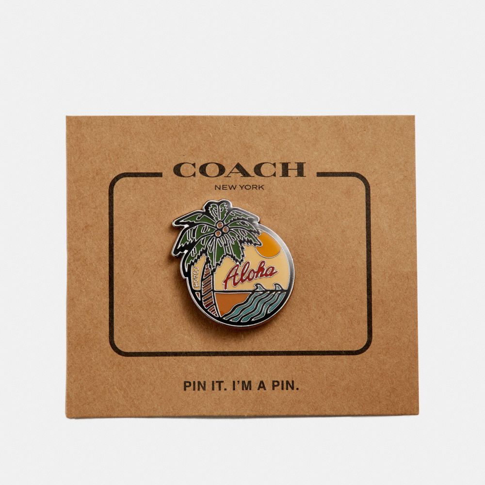 COACH F30911 Palm Tree Pin MULTICOLOR