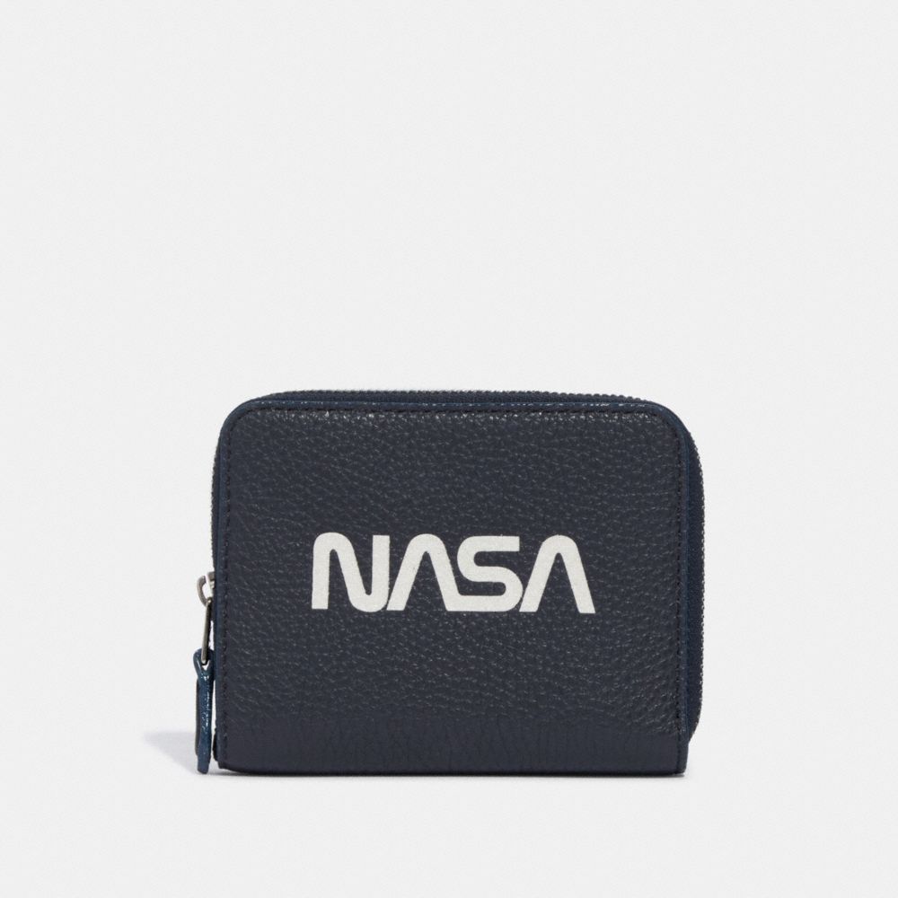 SMALL ZIP AROUND WALLET WITH SPACE MOTIF - f30937 - MIDNIGHT NAVY/SILVER