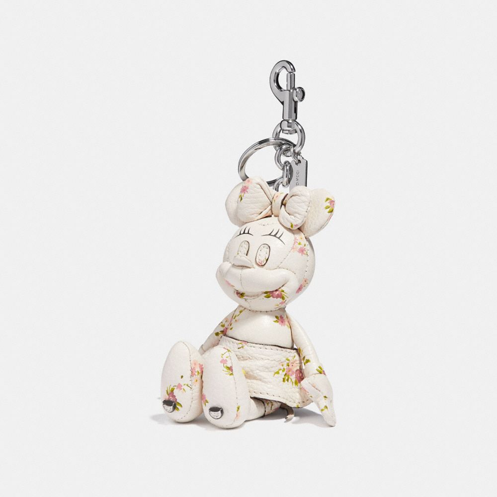 COACH F30955 MINNIE MOUSE DOLL BAG CHARM SV/CHALK