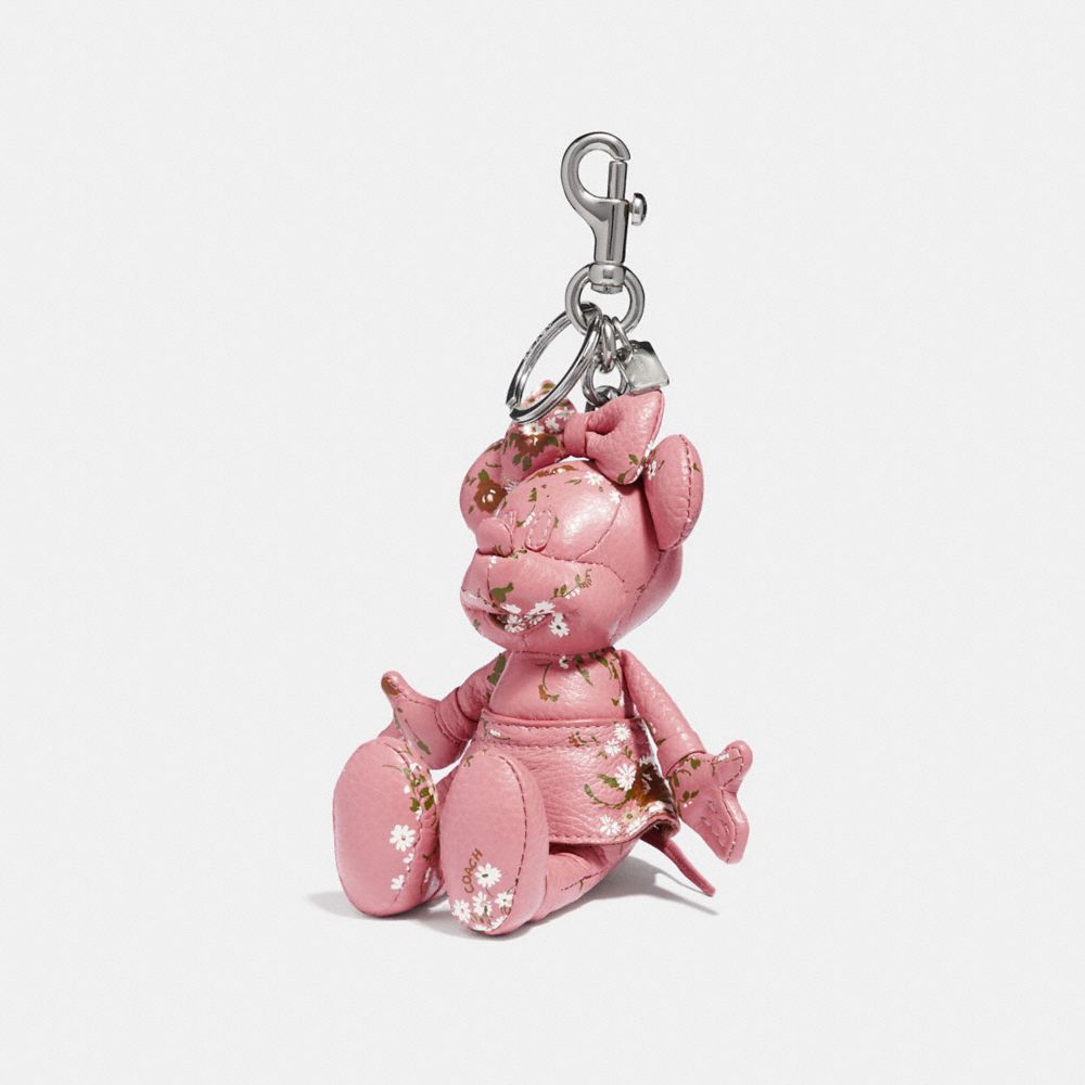 MINNIE MOUSE DOLL BAG CHARM - VINTAGE PINK/SILVER - COACH F30955