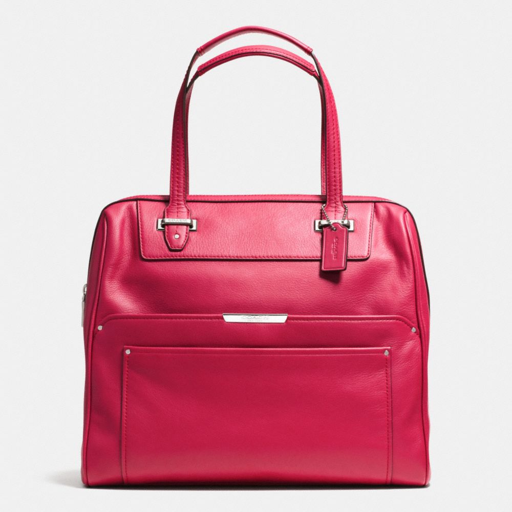 TAYLOR LEATHER BOWLER SATCHEL - SILVER/BERRY - COACH F30965