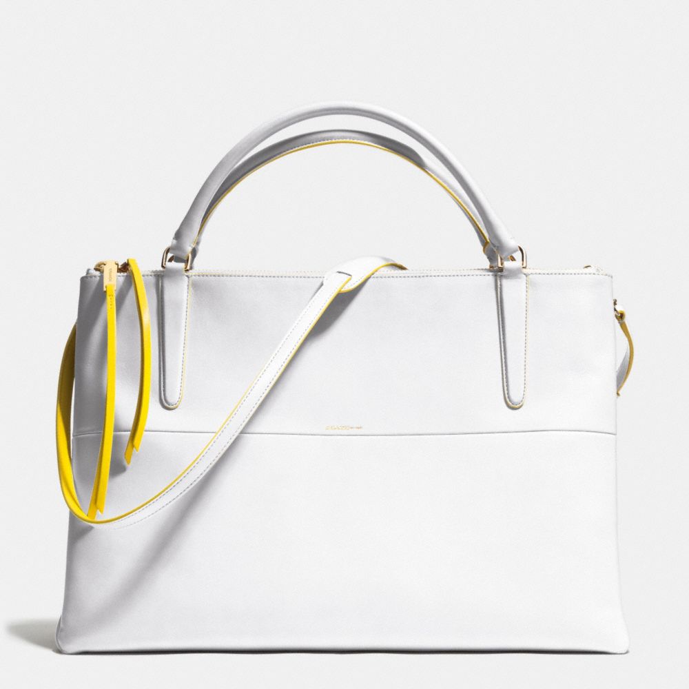 THE LARGE BOROUGH BAG IN EDGEPAINT LEATHER - GOLD/WHITE/SUNGLOW - COACH F30985