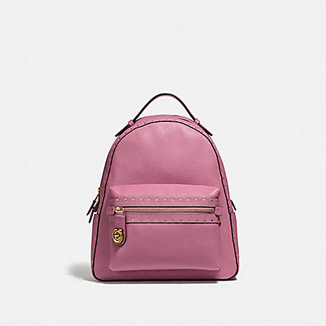 COACH CAMPUS BACKPACK WITH RIVETS - ROSE/BRASS - F31016