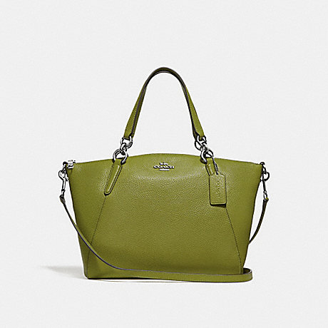 COACH SMALL KELSEY SATCHEL WITH FLORAL BUD PRINT INTERIOR - YELLOW GREEN/SILVER - f31076
