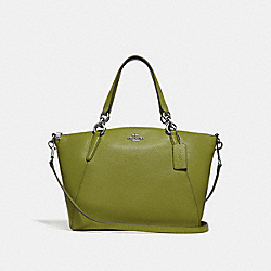 SMALL KELSEY SATCHEL WITH FLORAL BUD PRINT INTERIOR - YELLOW GREEN/SILVER - COACH F31076