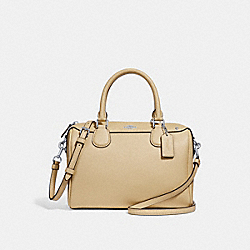 MINI BENNETT SATCHEL WITH DAISY BUNDLE PRINT INTERIOR - COACH f31082 - VANILLA/SILVER