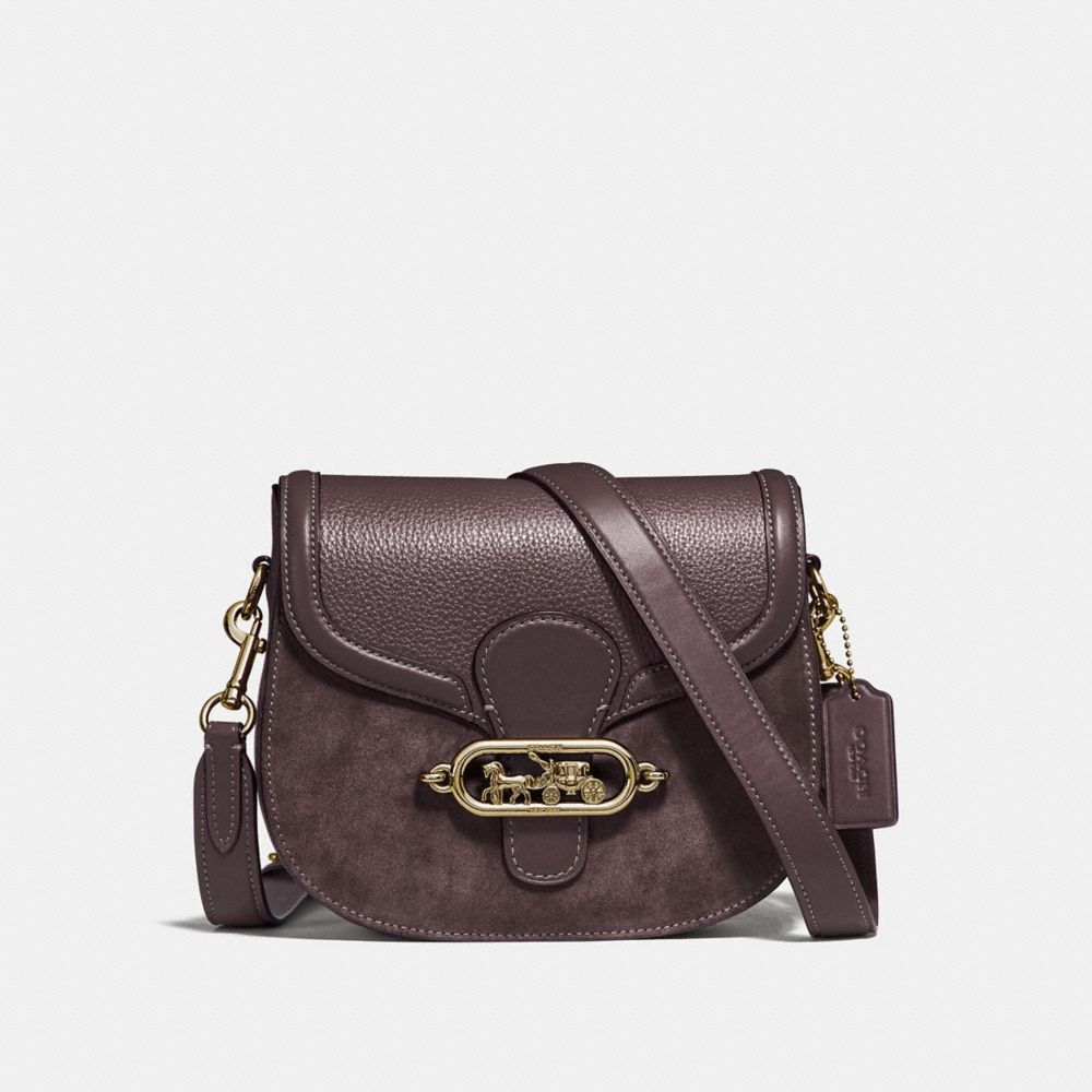 ELLE SADDLE BAG - F31113 - OXBLOOD 1/OLD BRASS