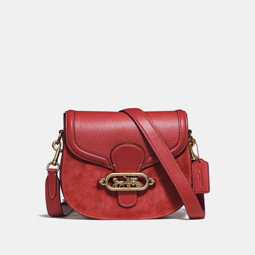 COACH ELLE SADDLE BAG - RUBY/OLD BRASS - F31113