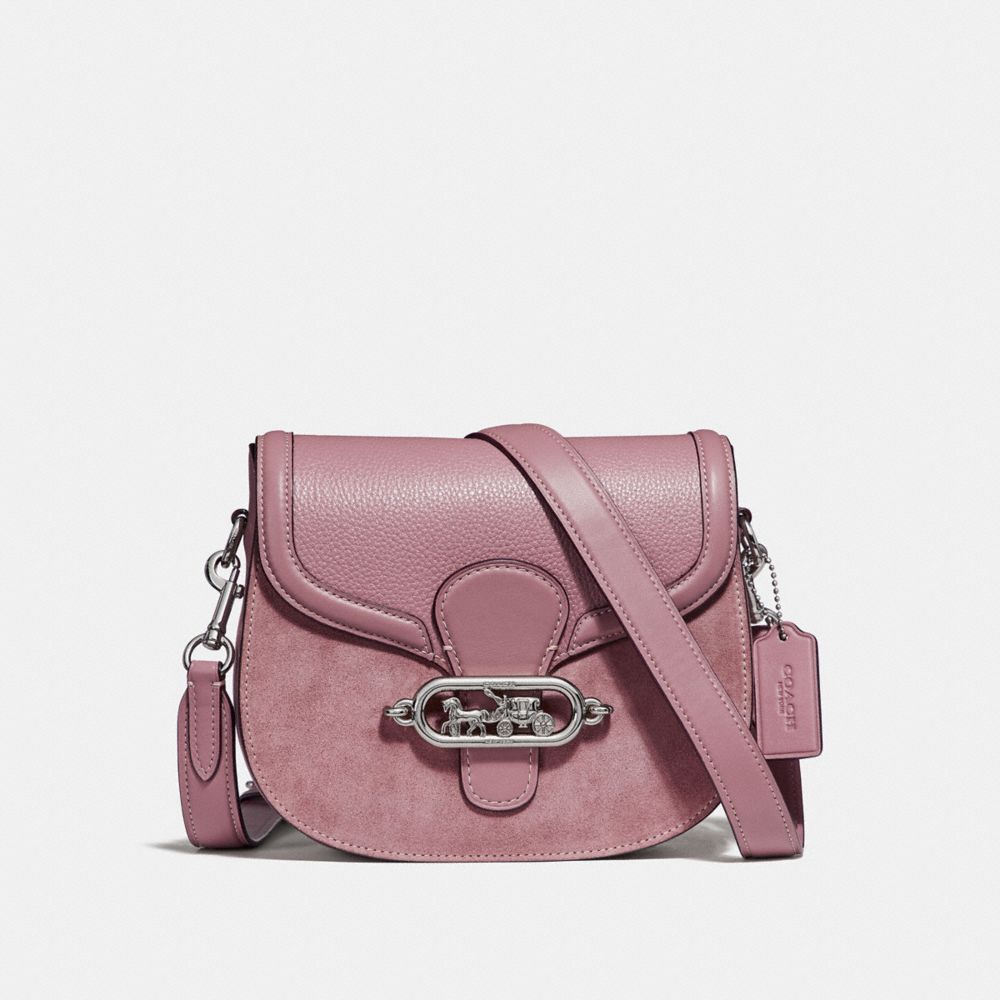 COACH F31113 Elle Saddle Bag SILVER/DUSTY ROSE