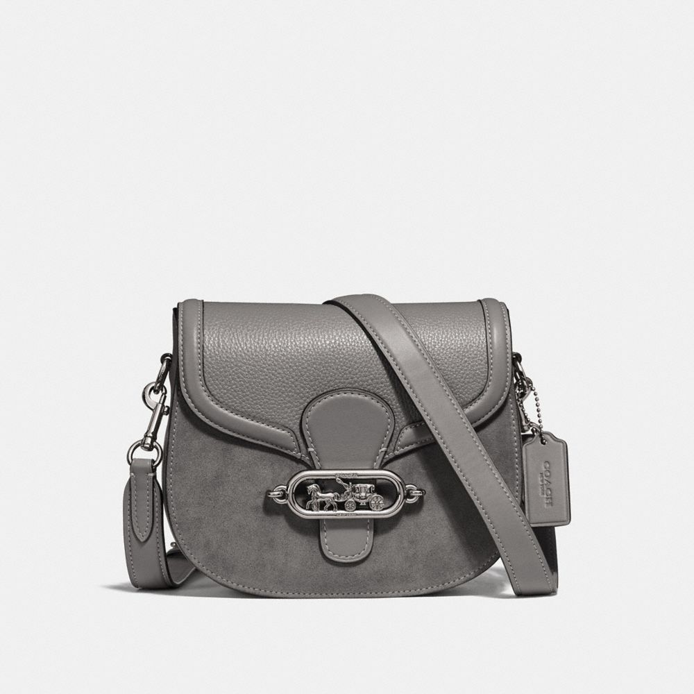 COACH ELLE SADDLE BAG - HEATHER GREY/SILVER - F31113