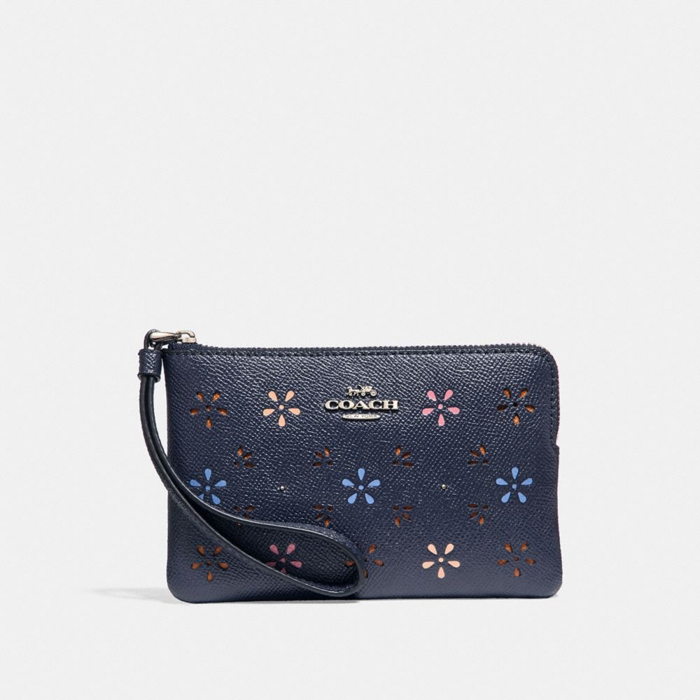 COACH F31163 CORNER ZIP WRISTLET MIDNIGHT-NAVY/SILVER